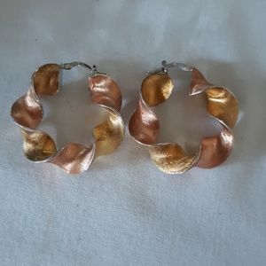 Vintage Rose Gold/Gold Hoop Earrings